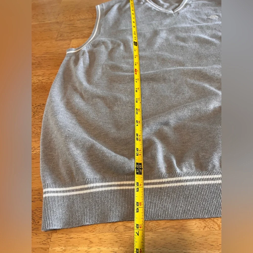 Banana Republic Sweater Mens XXL Gray V-Neck Sleeveless Cotton Golf, Preppy